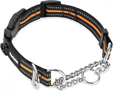 PETTOM Half Choke Dog Collar Dog Martingale Collar S 38-46cm