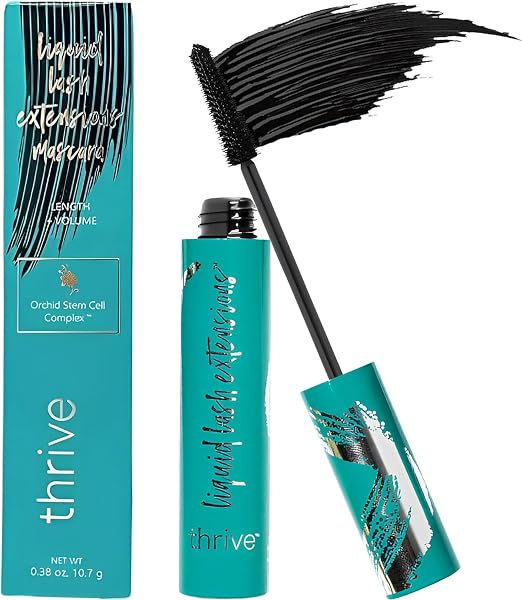 Thrive Mascara Extensions, Tubing Mascara Cosmetics, Waterproof Smudge-Proof Natural No Clumping Thick and Slender Lasting All Day (Rich Black 10.7g/0.38 OZ) - 1