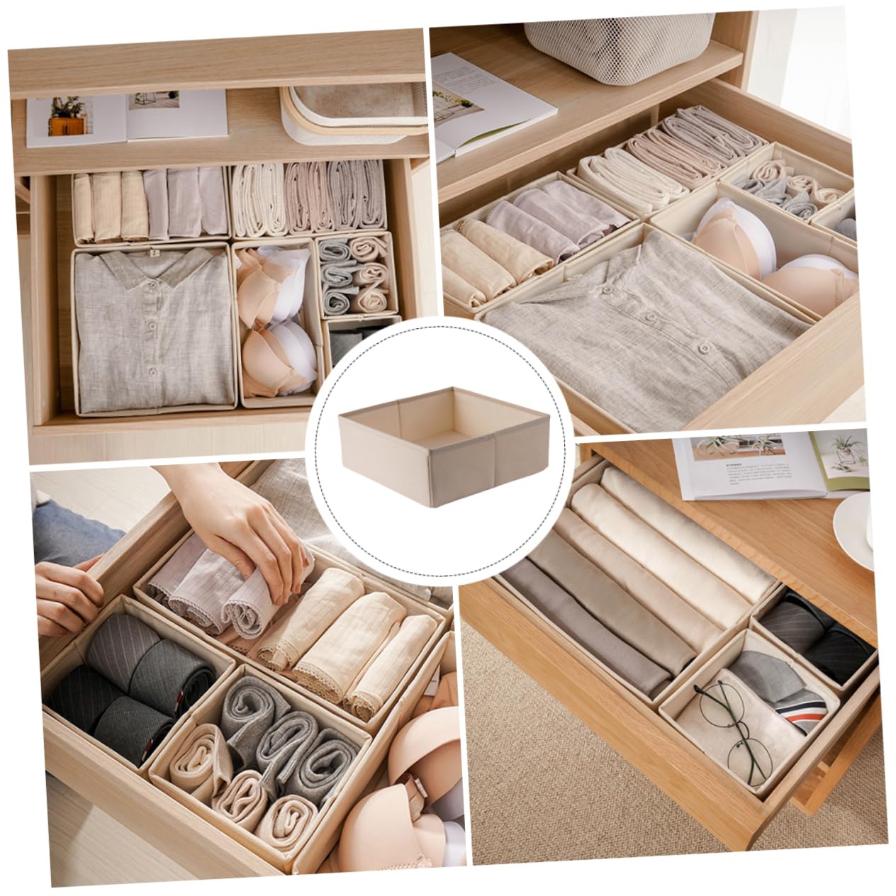 3piezas Organizador De Ropa Interior Compartimentos Caja Almacenamiento Sujetadores Calcetines Fácil Limpieza