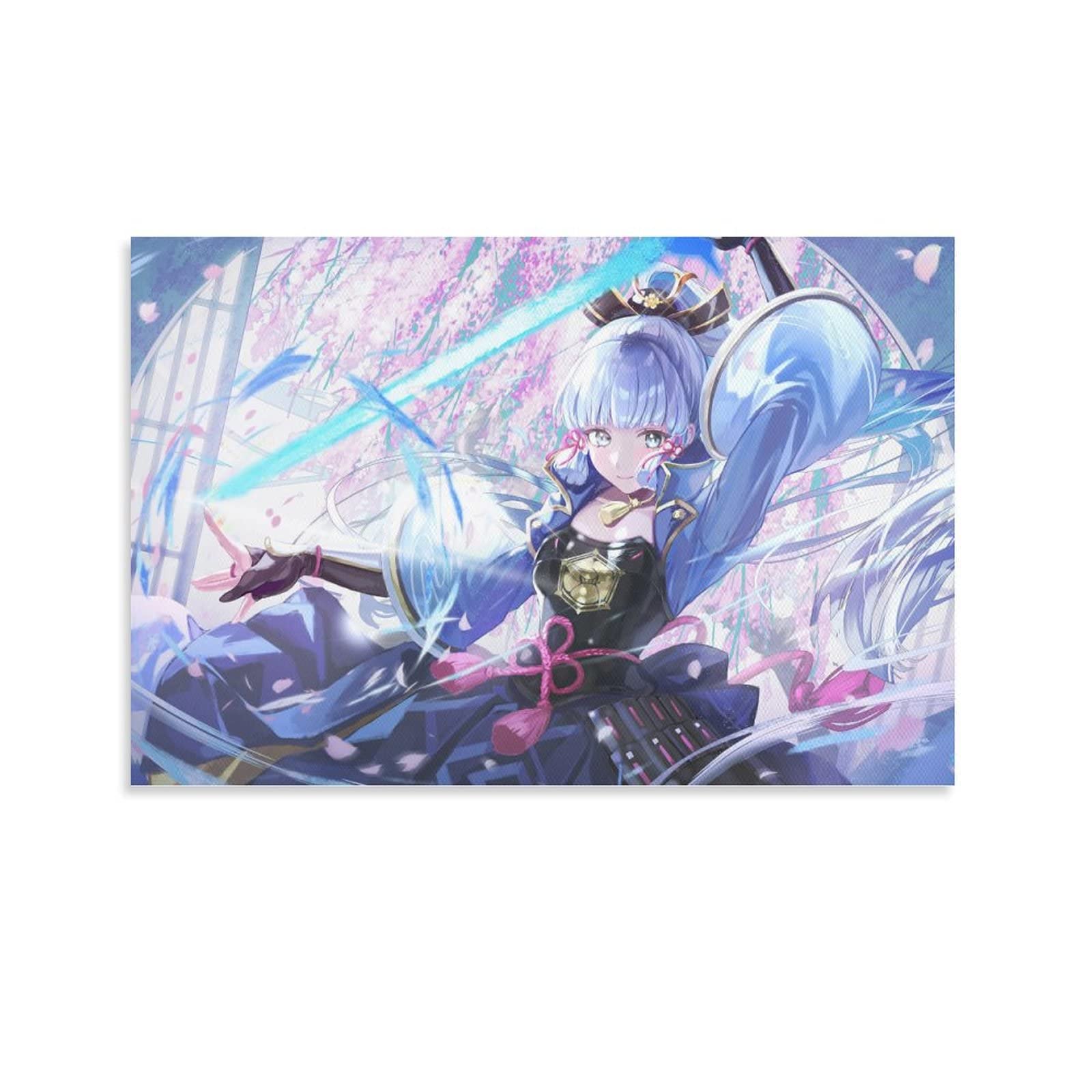 Amazon.co.jp: 原神 神里綾華 イラストポスターキャンバスポスター寝室