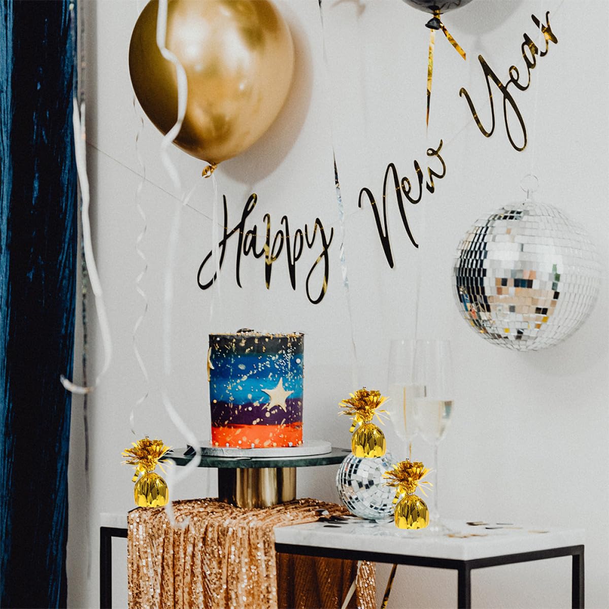 TOYANDONA Soportes Metálicos para Globos de Aluminio Dorados 8 Piezas Pesas Sólidas para Globos Inflados con Gas Ligero Accesorios para Decoración de Fiestas Bodas y Cumpleaños