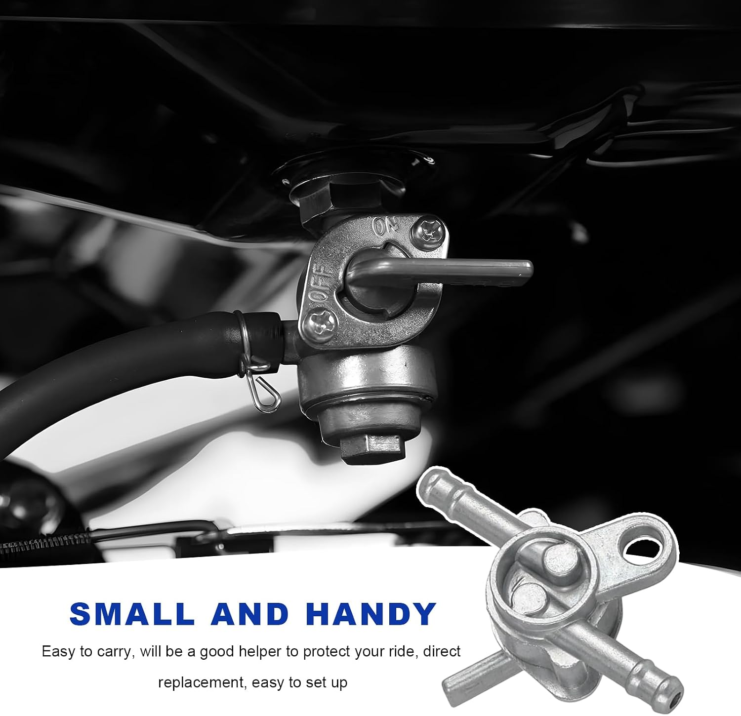 2 PCS Inline Fuel Tank Tap Valve, 6mm Motorcycle Inline Fuel Petcock On Off Switch Replacement, Gas Tank Tap Shut Off Switch for 50/70/90/110/125/140/150cc ATV Scooter Dirt Bike
