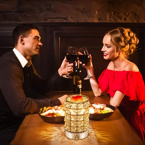 Miniatura 6 de Crystal Touch - Calentador eléctrico de cera derretida con fragancia regulable para calentar quemador de aceite de velas perfumadas, spa,