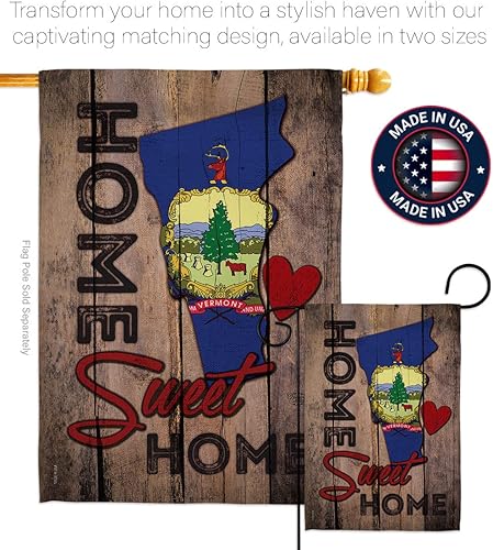Miniatura 4 de FK191153-BO Vermont Sweet Home Americana States - Juego de banderas decorativas para casa y jardín, con asta de bandera, multicolor