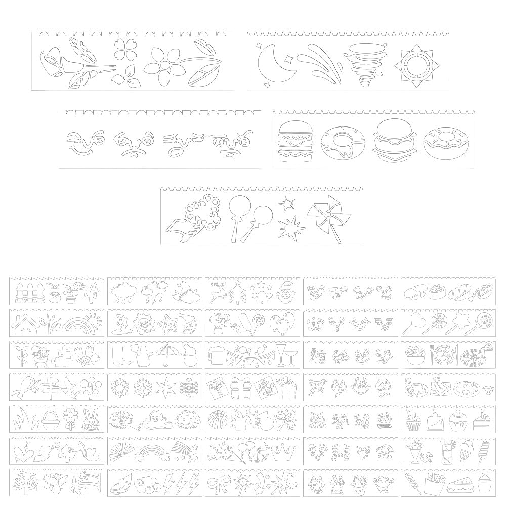 TONGIHS 40 Pcs Long Thin Strips Stencils,for Painted Artworks,Milky White