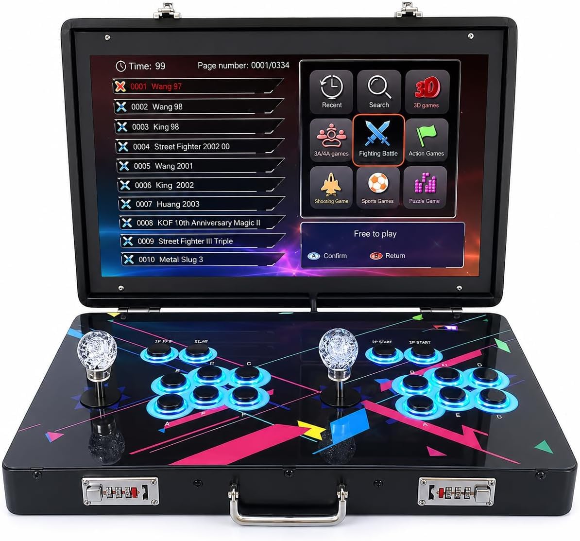 Console Arcade 35000-in-1, schermo pieghevole da 21 pollici, memoria da 128