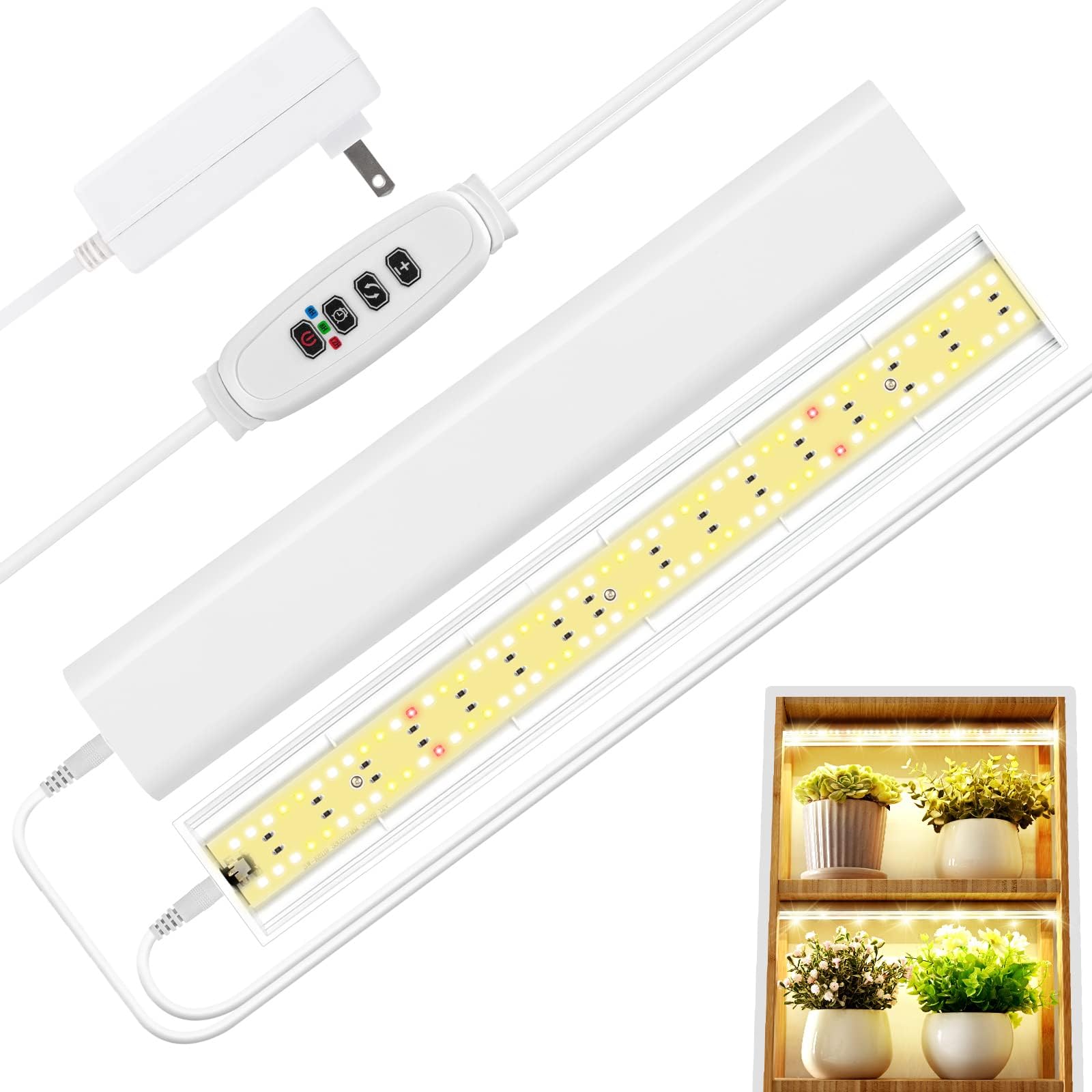 FOXGARDEN Pflanzenlampe Led, Vollspektrum 192 LED helle Pflanzenlampe mit automatischer Ein-/Ausschaltfunktion 4/8/12 Stunden Timer, 10 dimmbare Helligkeitsstufen, 2 Packungen