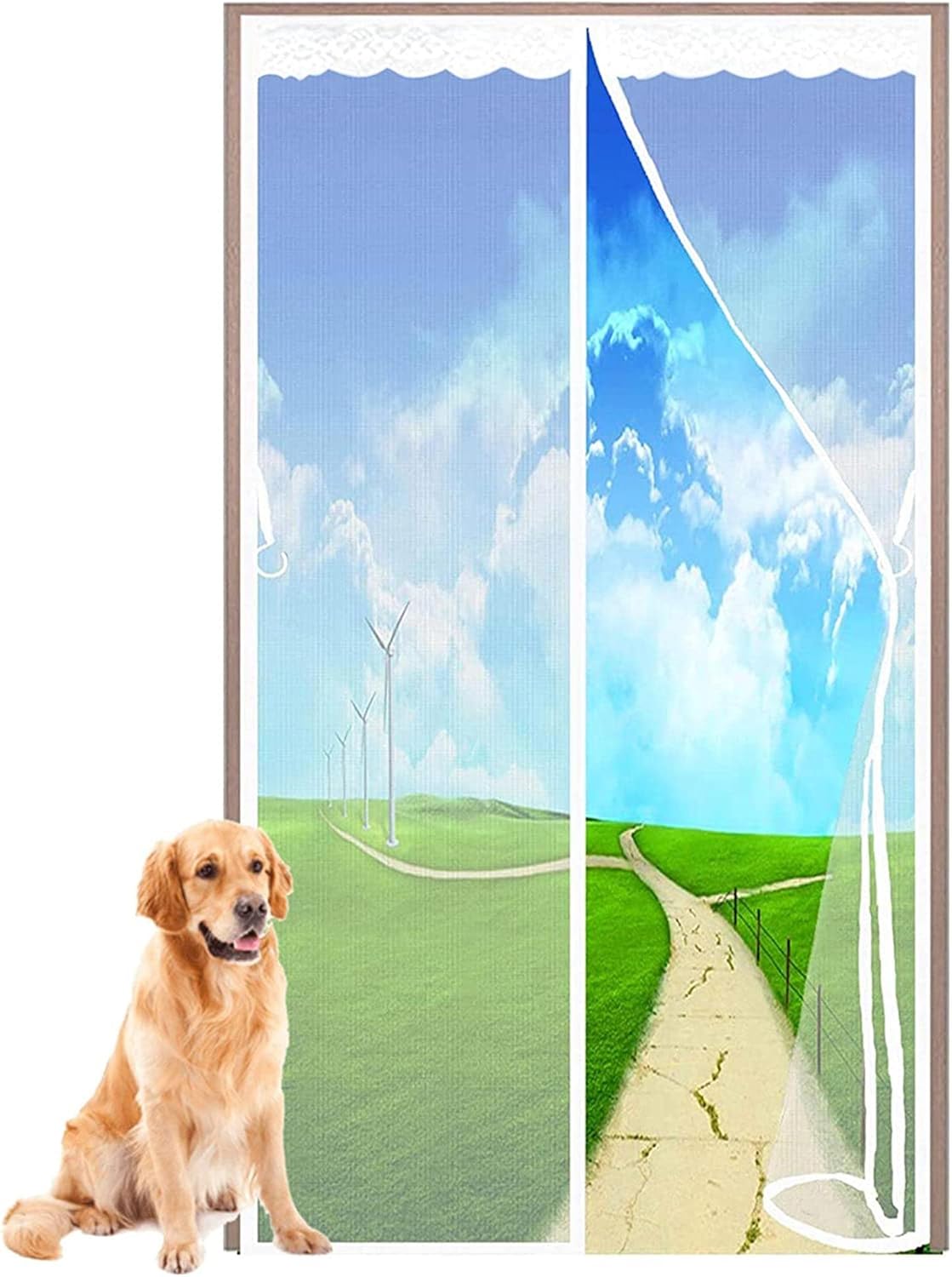 Screen Door 90x104in/230x265cm,[Upgraded ] French Door Screen