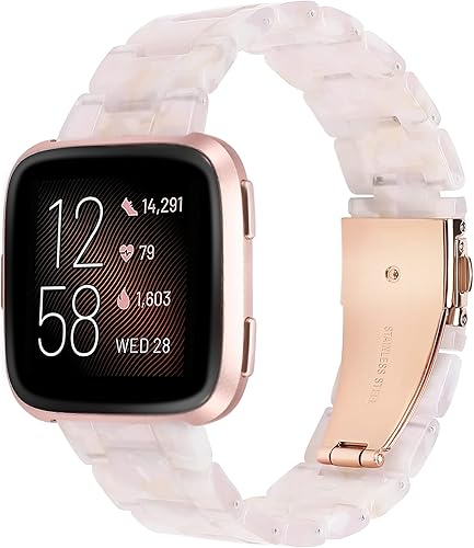 Wearlizer Correa de resina compatible con Fitbit VersaVersa 2Versa LiteVersa SE bandas para mujeres y hombres, correa ligera de repuesto para reloj