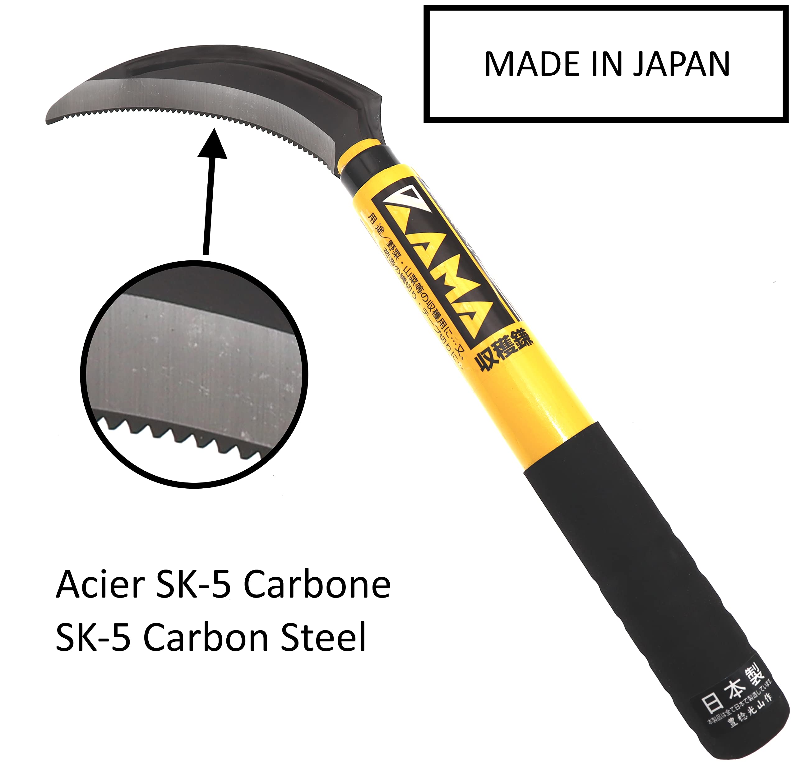 Hounen Japanische Sichel - Unkrautvernichter Gartenwerkzeug SK3 Stahl