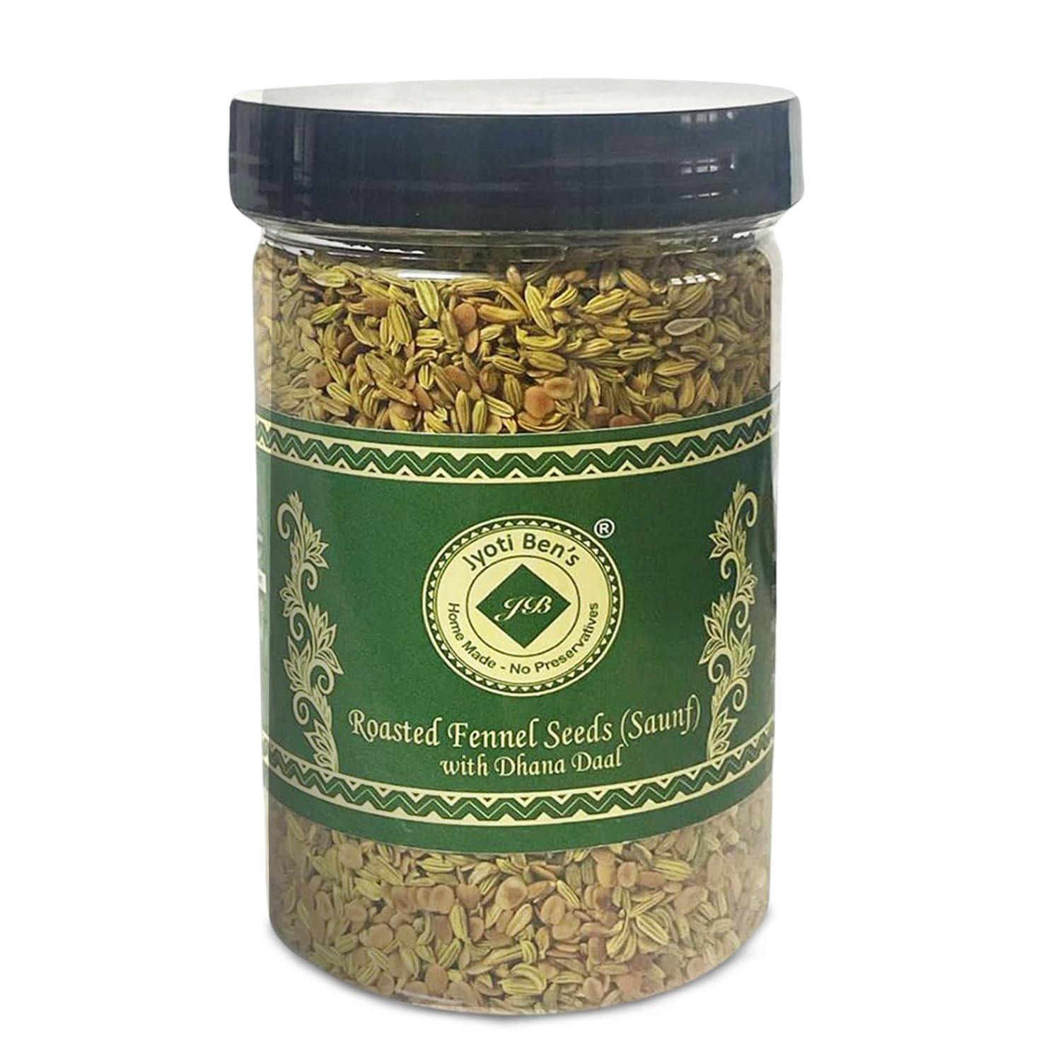 Jyoti Ben's Mukhwas - Roasted Fennel Seeds (Saunf) With Dhana Daal, 1 Count - 200 Gm
