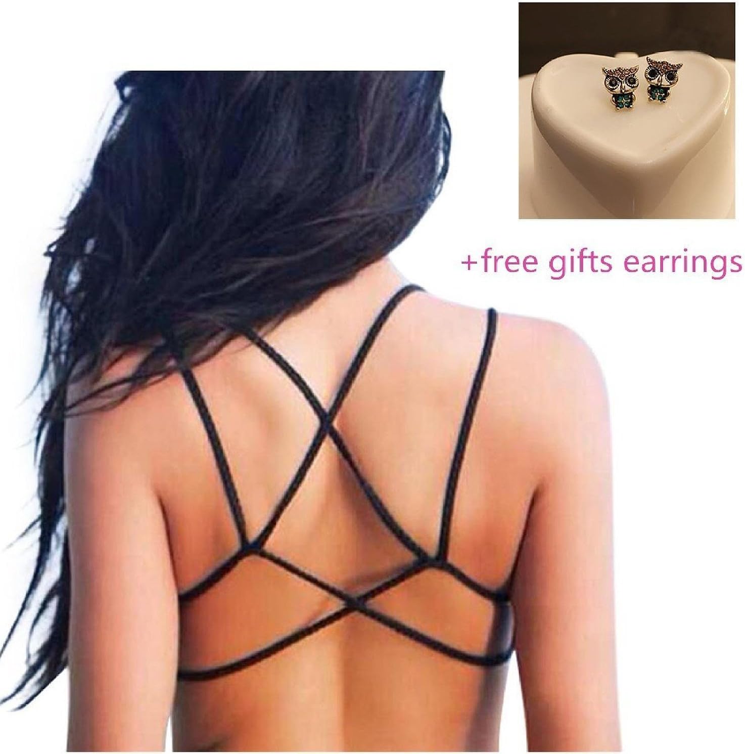 Fokbas Underwear ,toraway Women Crop Tops Strap Vest Cut Out Shirt Beach Tank Black