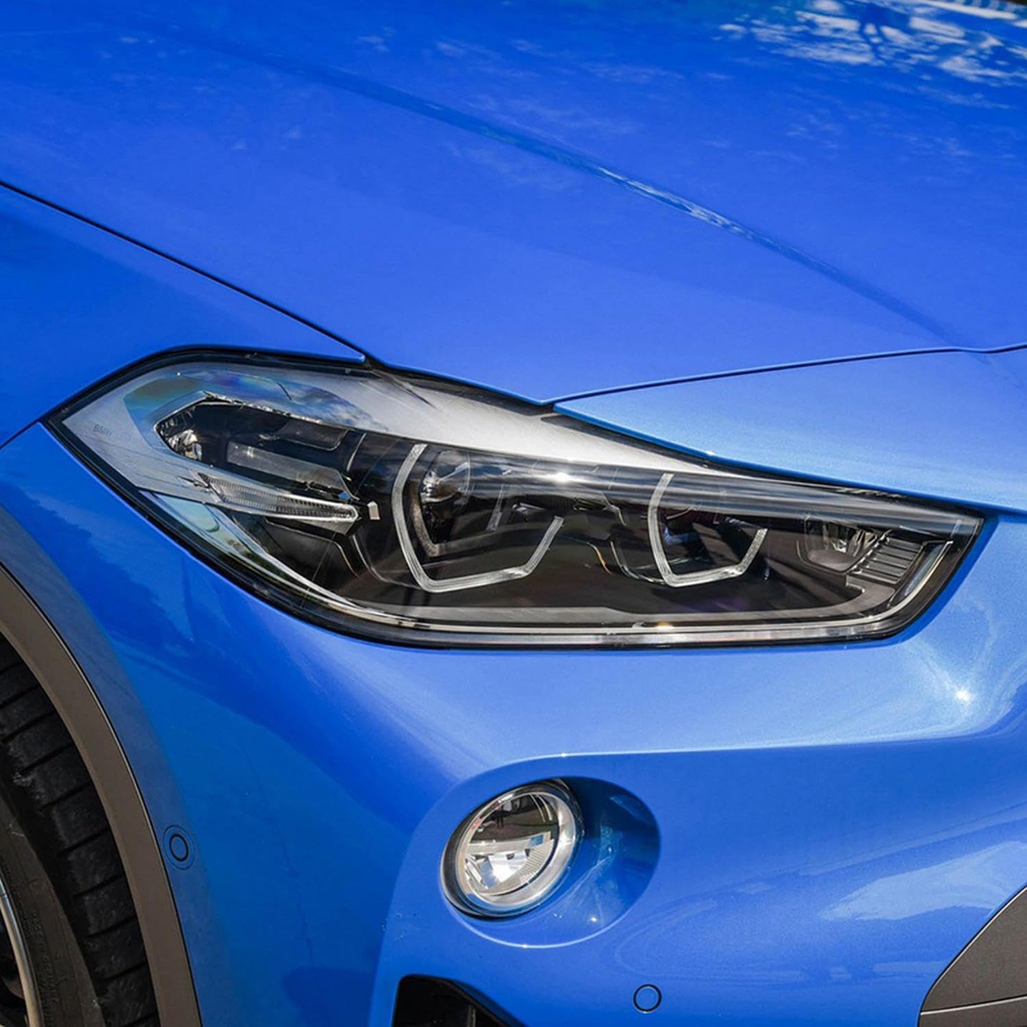 JCAKES Car Headlight Protective Film Vinyl Restoration Transparent Black TPU Sticker，for BMW F39 X2 2018-2021 Accessories