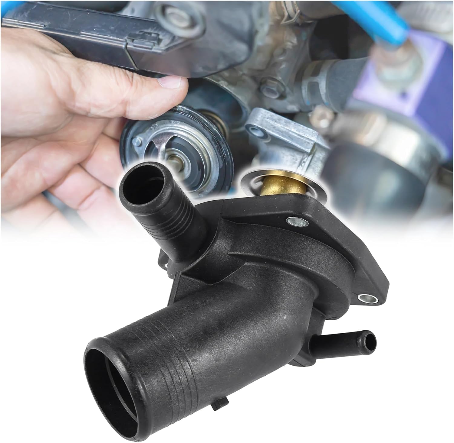 Thermostat Engine Coolant Replacement, Engine Thermostats, for Rover, for Range, for Sport 2006-2009 LR005765 Auto Engine Coolant Thermostat Housing Assembly Car Accessories