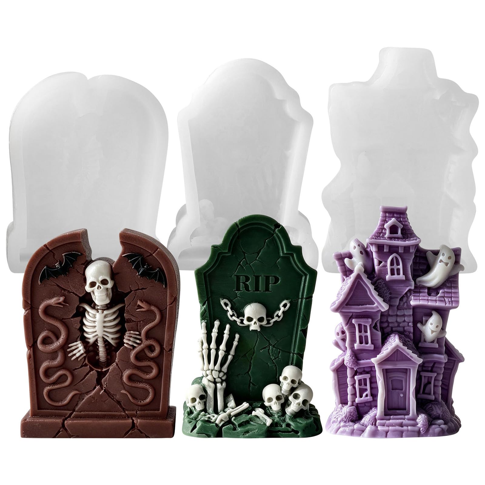 Nucelit Decorating Castings Epoxy Mold 3D Skull Making Craft Tool Epoxy Resins 3D Handicrafts Mold Silicone Making