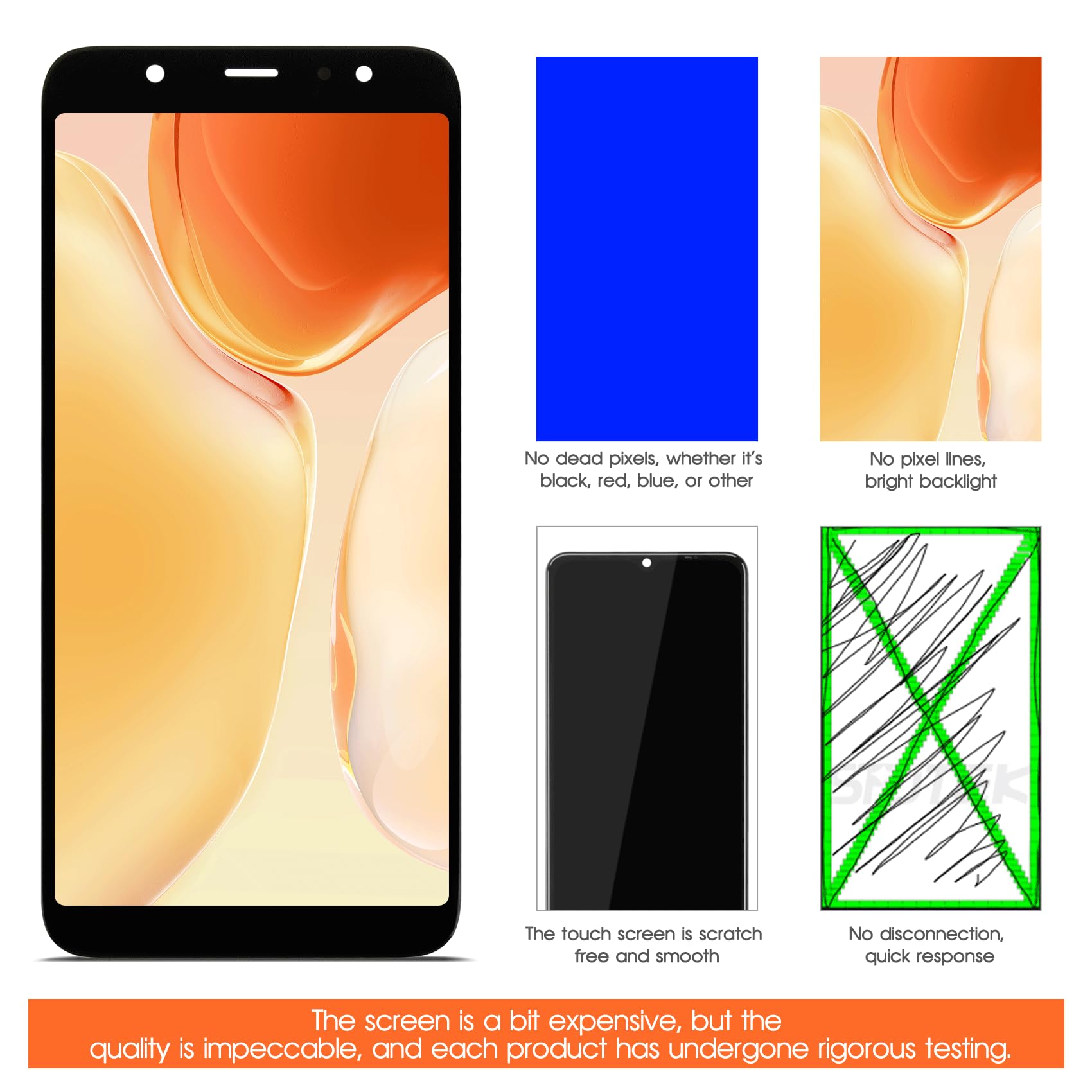 Pantalla LCD para Samsung Galaxy A6 Plus 2018 A605 A605F A605FN SM-A605FN/DS A605G/DS A605GN/DS A605K Display LCD Pantalla Reemplazo Pantalla Táctil Digitalizador Asamblea con Reparación Kit Negro
