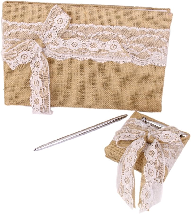 Vintage Wedding Accessories Set with Guest Book and Writing Set, Gift for
