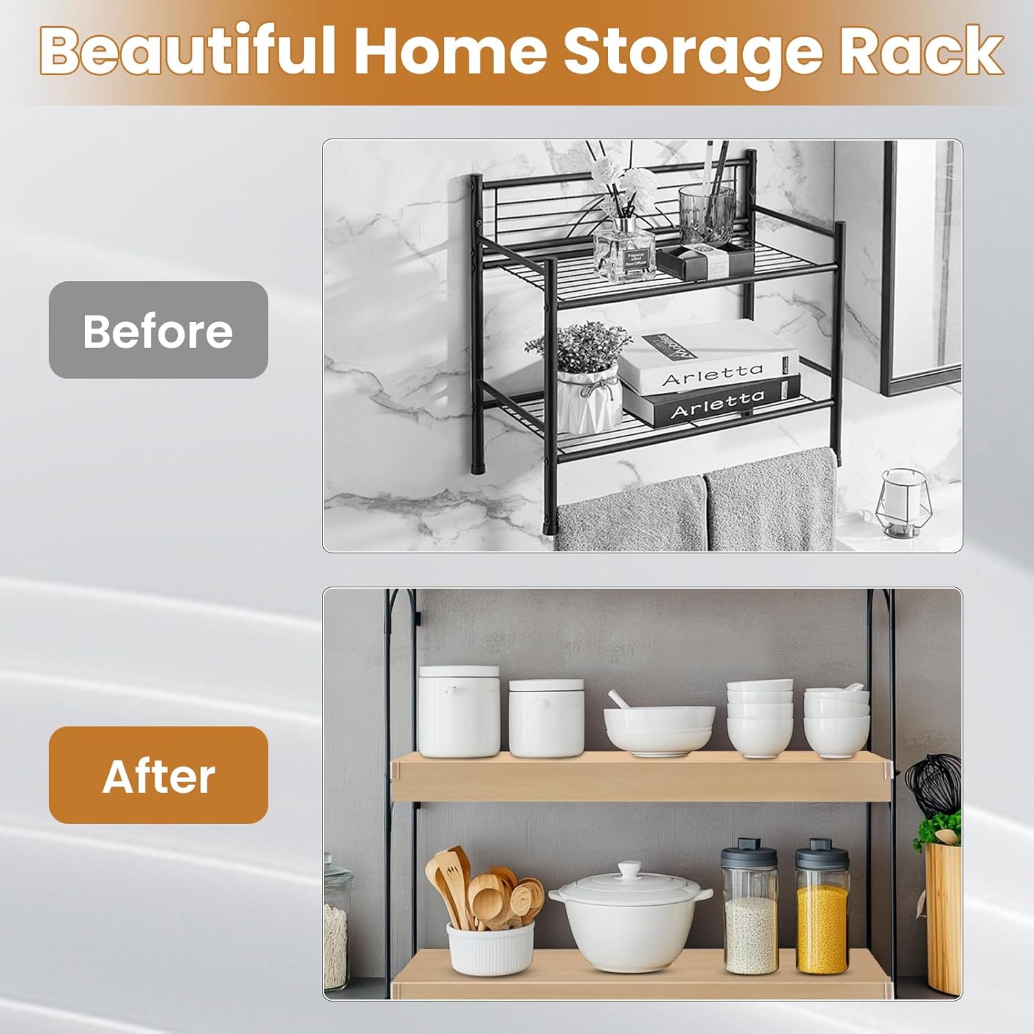 4PCS Wire Shelf Cover 35" L x 16" W PVC Wood-Like Wire Rack Covers Faux Wood Shelf Liners for Pantry Bathroom Kitchen