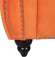 Vista 6 de RARZOE Moderno juego de sofá de 2 piezas, naranja, espuma, sofá biplaza y sofá Chesterfield