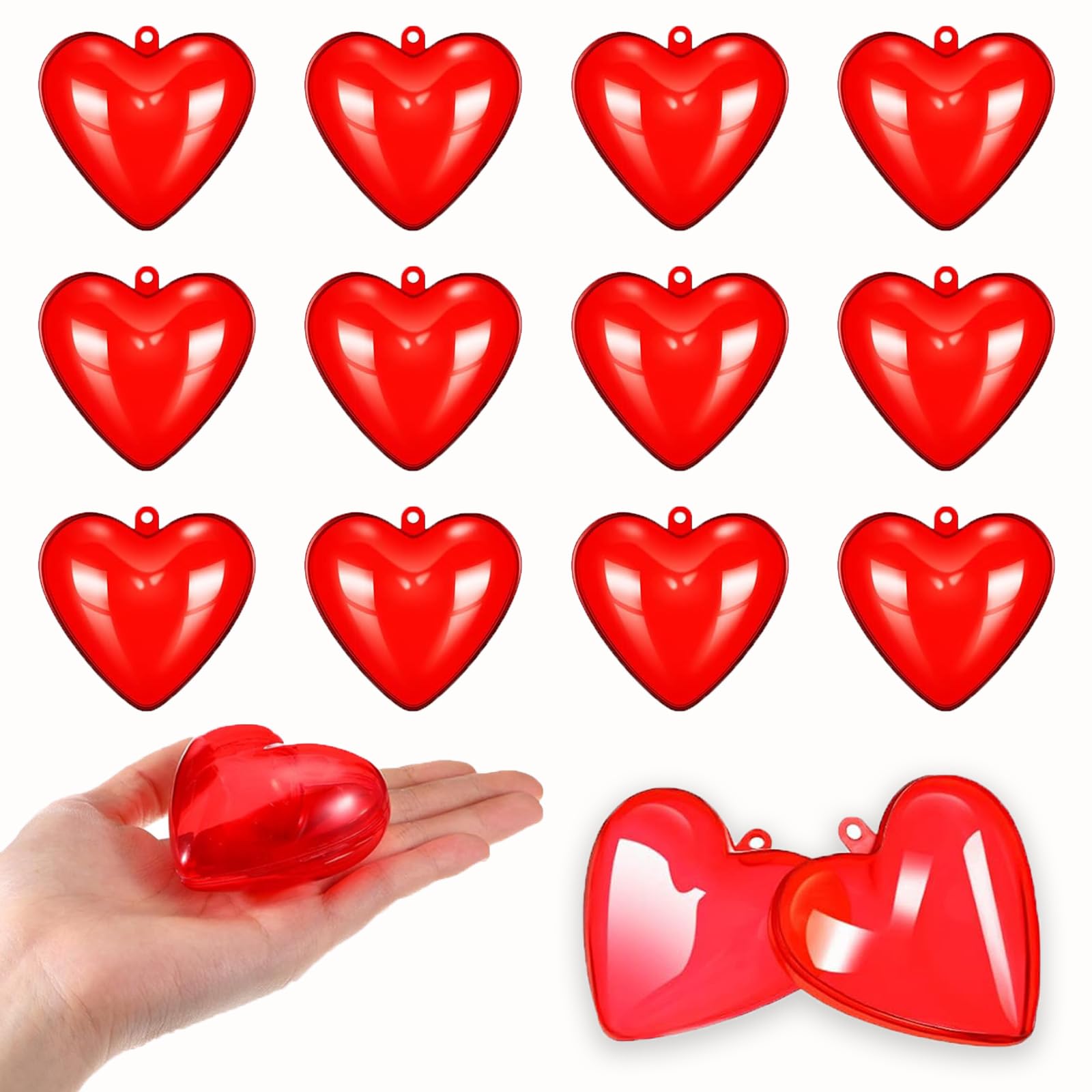 Amazon.com: 15 Pieces Clear Plastic Fillable Ball Heart Shape