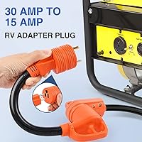 Vista 7 de Nilight Adaptador de Corriente para RV de 30 Amperios a 15 Amperios 110 Voltios Enchufe RV de Servicio Pesado TT-30P a 5-15R Enchufe Macho de 30A a