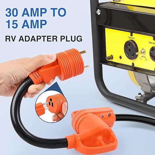 Miniatura 7 de Nilight Adaptador de Corriente para RV de 30 Amperios a 15 Amperios 110 Voltios Enchufe RV de Servicio Pesado TT-30P a 5-15R Enchufe Macho de 30A a