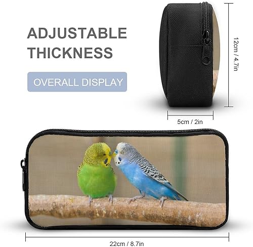 Miniatura 2 de Periquitos Love-Birds Parrots on Branch - Estuche para lápices duradero, gran capacidad, estuche para lápices