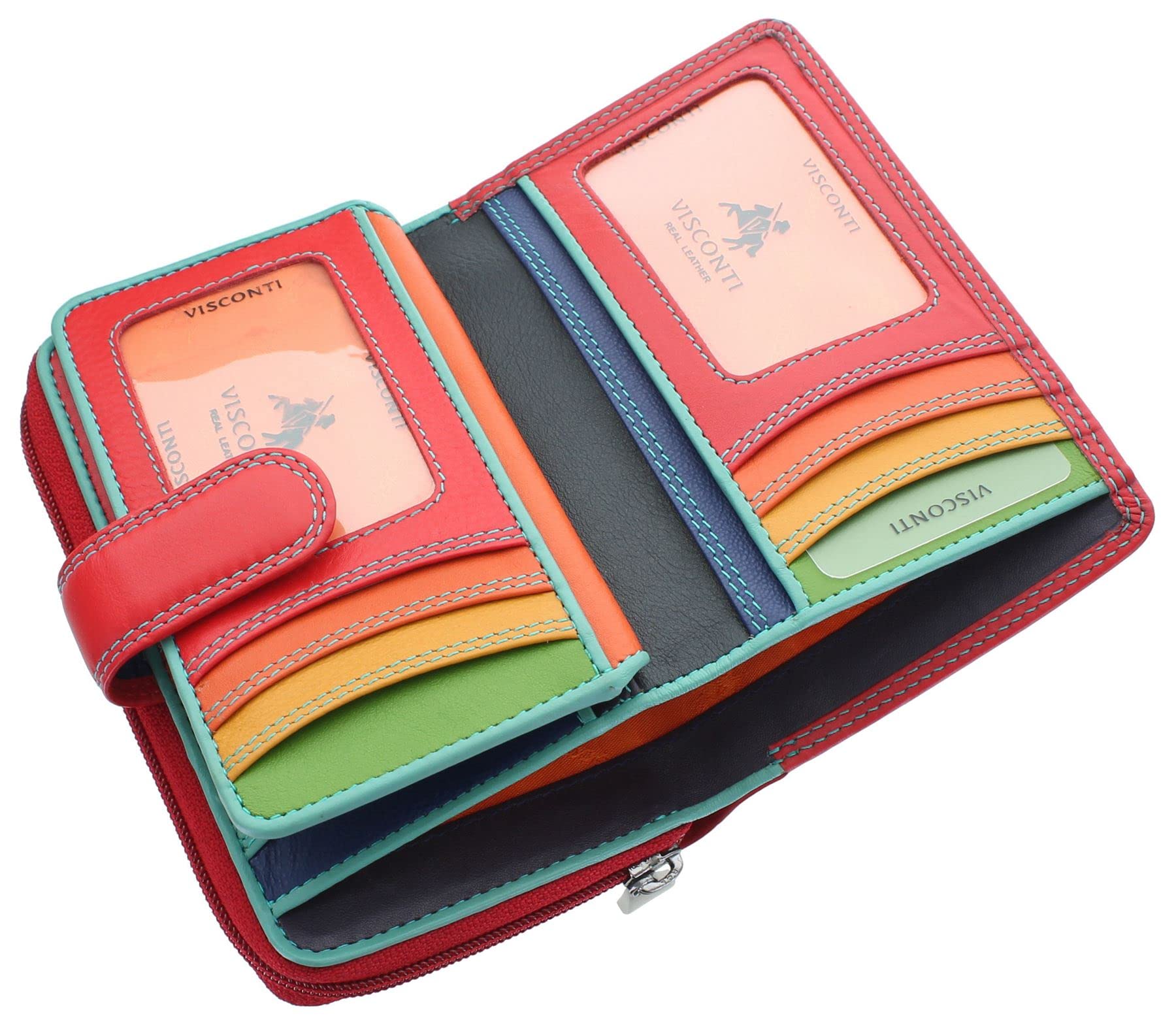 Visconti Cartera de piel suave Rio R13 para mujer, Red Rhumba, talla única, Moderno
