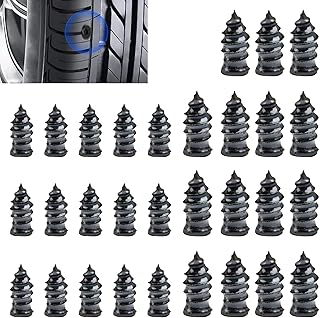 Shakas 30 PCS Car Quick Vacuum Tire Repair Nail, 0.2" x 0.47" + 0.26" x 0.59" High Hardness Wear-Resistant Tightly Sealed Tire Rubber Nail, Replacement Parts, Suitable for Most Cars (Black)