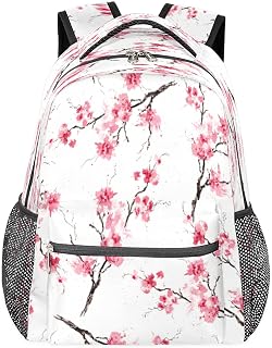 Mochilas escolares Cherry Flower para meninas, estudantes, resistente à água, cereja, floral, viagem, escola, escola, para mulheres/homens, faculdade, Multi, Medium