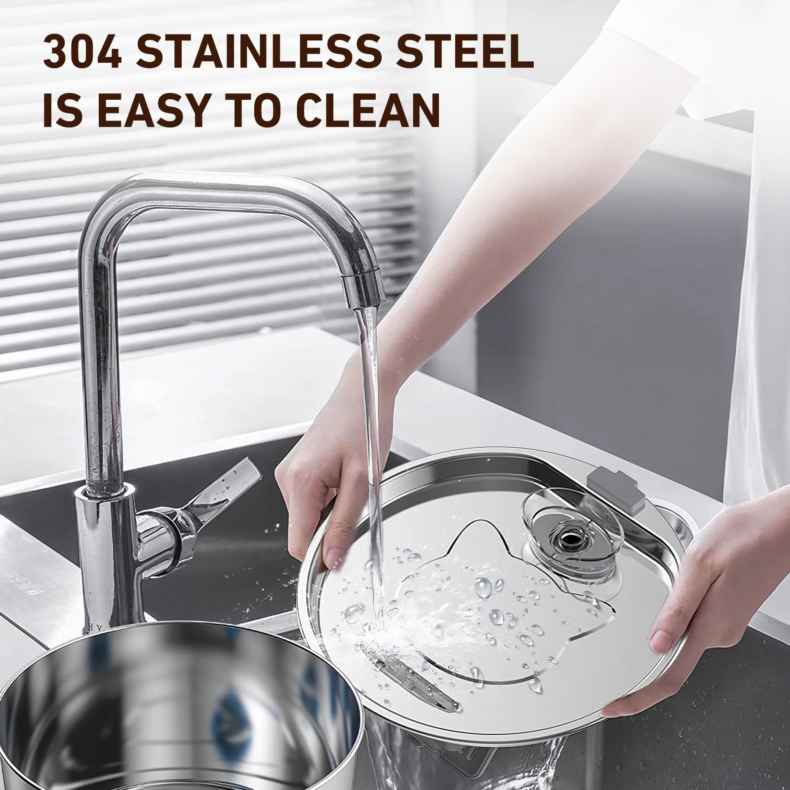 Cat Water Fountain Stainless Steel, 3.2L/108oz Pet Water Fountain for Cats & Small Dogs, Ultra-Quiet Indoor Drinking Fountain - image 7