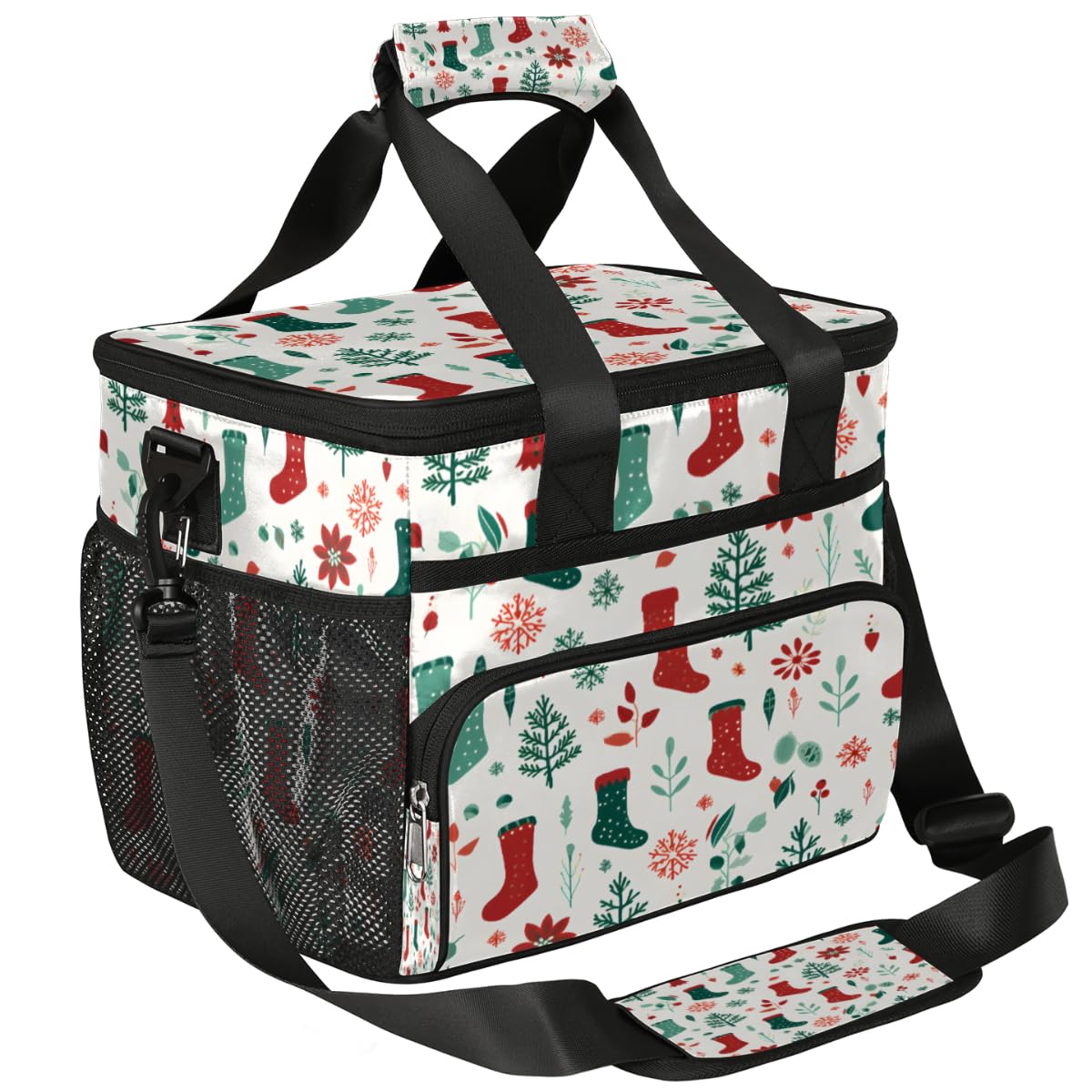 Insulated Picnic Backpack Lunch Box for Women Men Picnic Basket Tote Lunch Bag Picnic Bag Portable Lunch Bags for Picnic, Beach, Work, Trip,Office, Camp Christmas Socks Decor