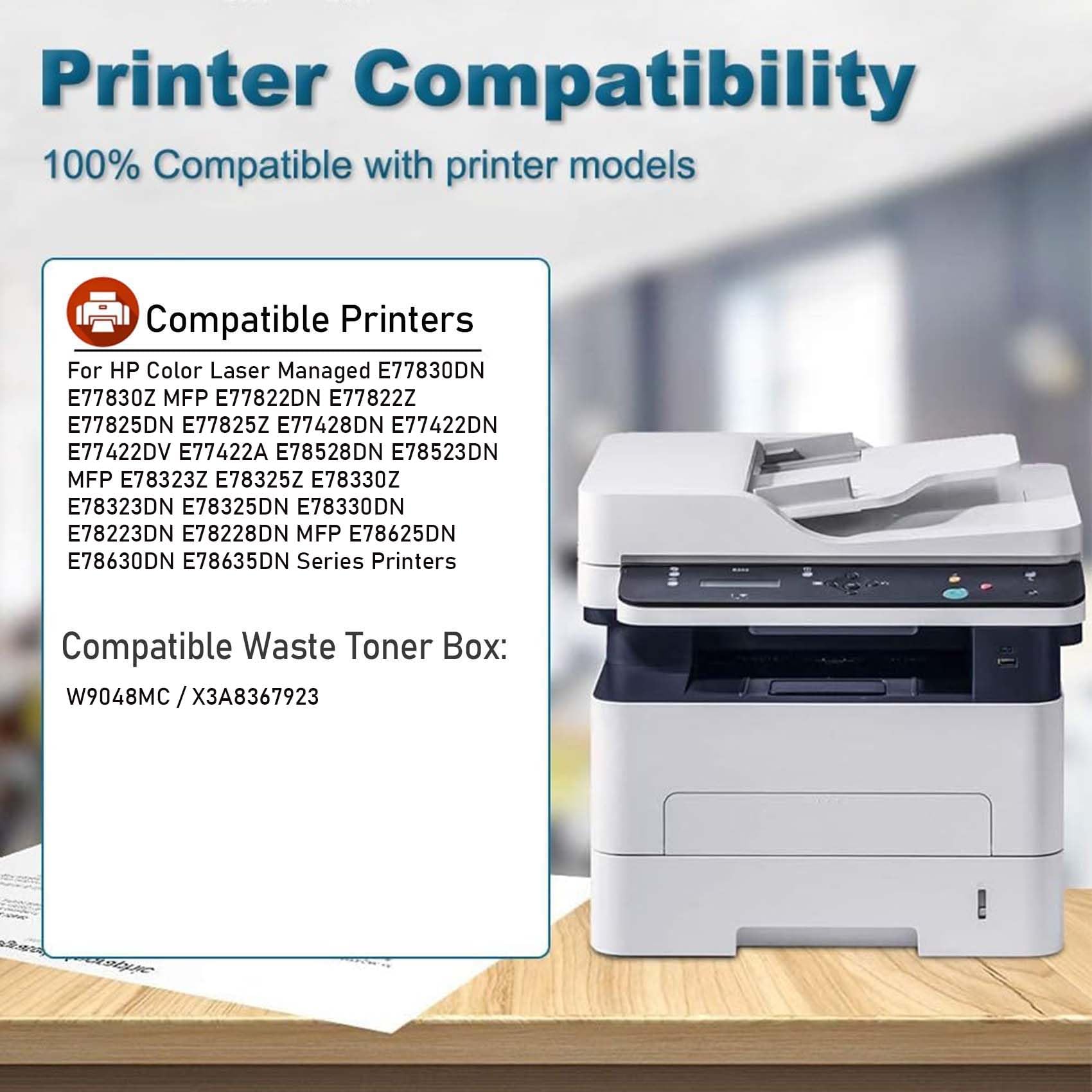 Contenitore di raccolta toner di scarto W9048MC compatibile per HP E78528DN E78523DN E78323Z E78325Z E78330Z E78323DN E78325DN E78330DN E78223DN E78228DN E78625DN E78630DN,W9048MC-1PC