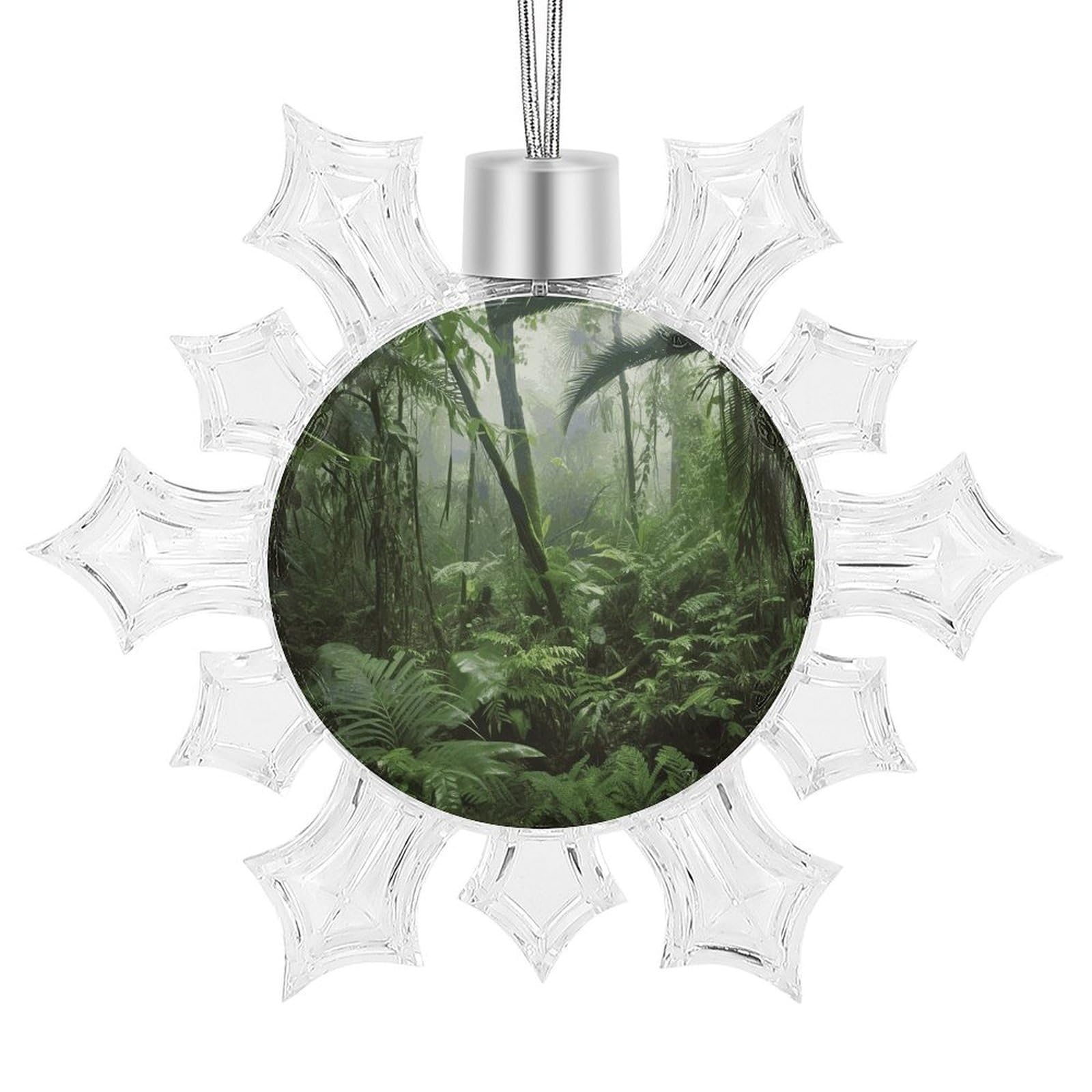 Tropical Rainforest Snowflake Decorations,Christmas Decorations，Christmas Indoor Winter Wonderland Decor，Hanging Ornaments for Xmas Tree Winter New Year Party Supplies