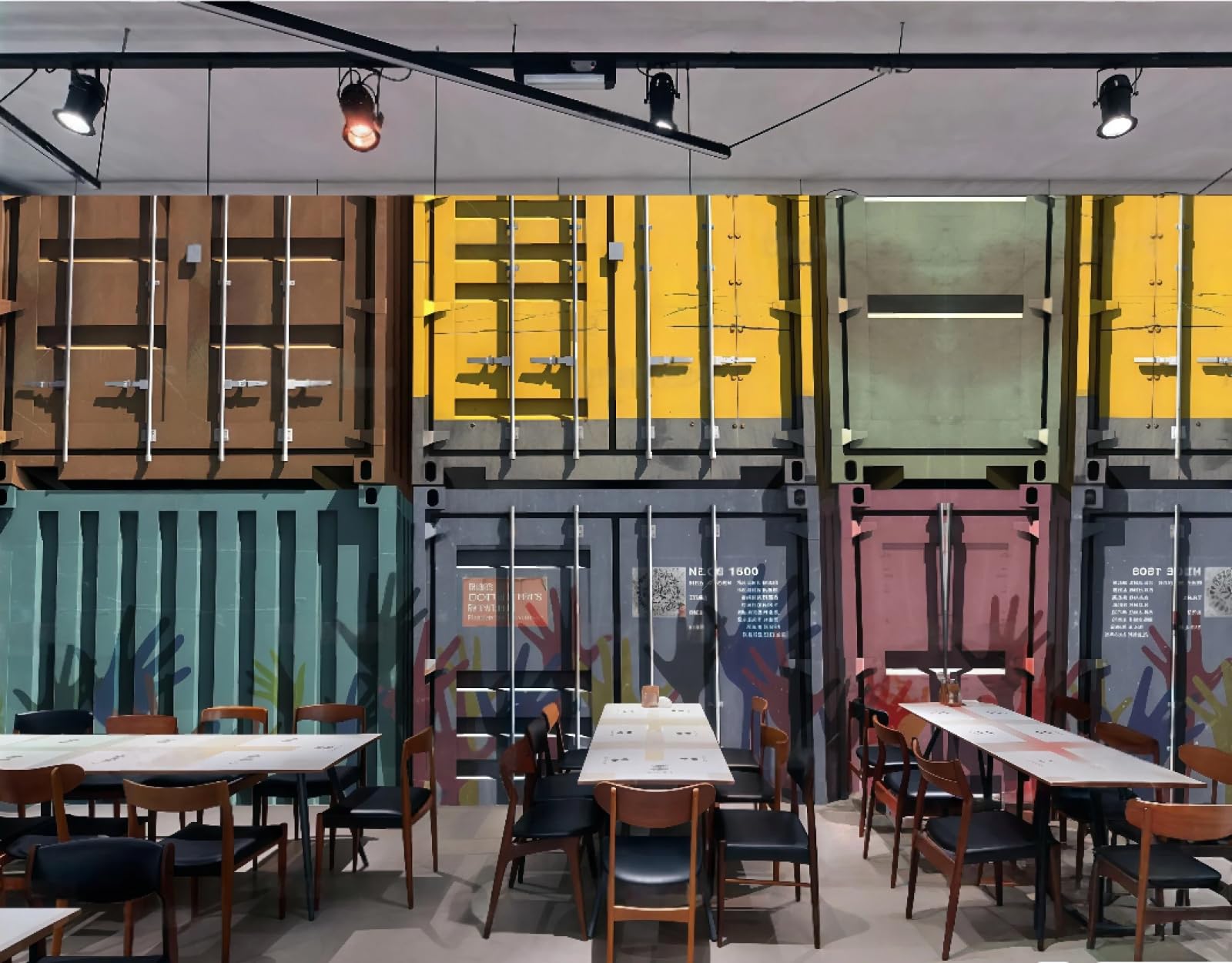 Tapeta Retro Nostalgiczne Malowane Graffiti Pojemnik Na Żywność Catering Bar Napoje Sklep Tło Ściana Zachodnia Restauracja Tapeta Kawa Mural, 3D, 150 x 105 cm