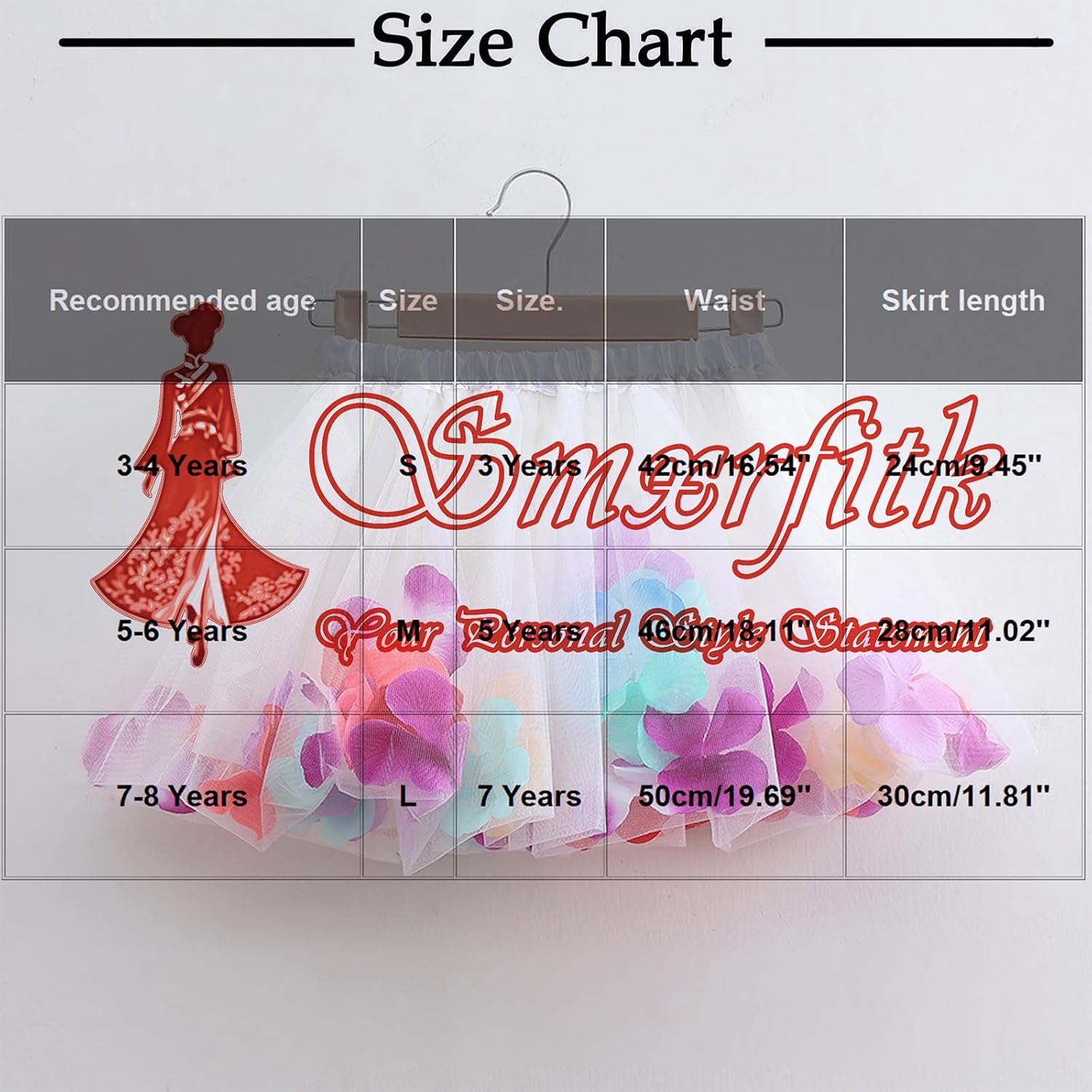 Tulle Tutu Skirt for Girls Elastic Waist Floral Applique Pettiskirt Mesh Ballet Bottom Party Dance Princess Cute