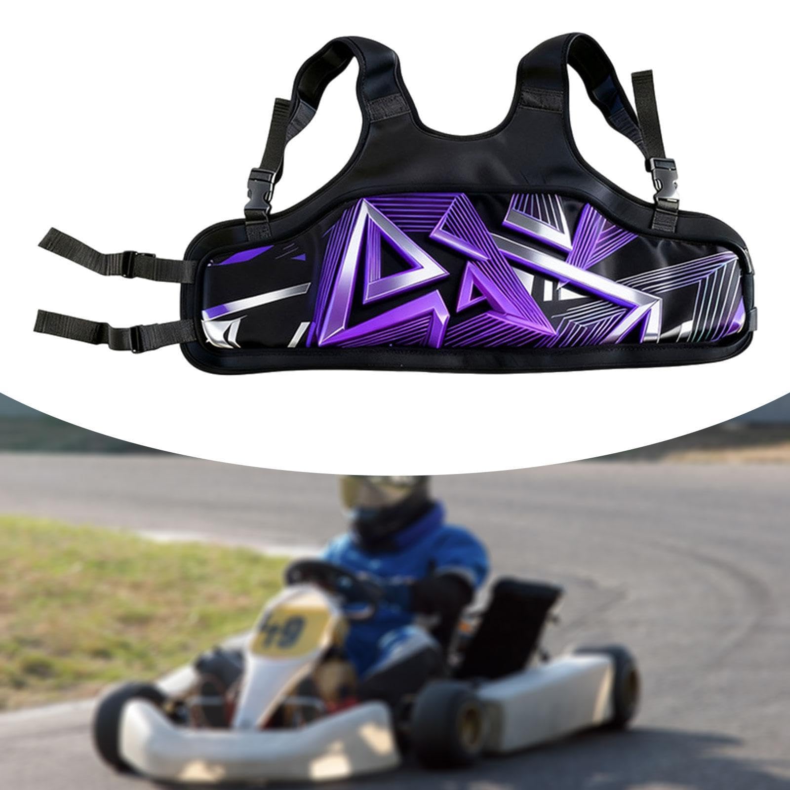Protector de Costillas para Karting de Pecho Infantil Adulto Chaleco Protector Diseño Ergonómico Ajustable Absorbe Impactos Universal Esponja, PÚrpura
