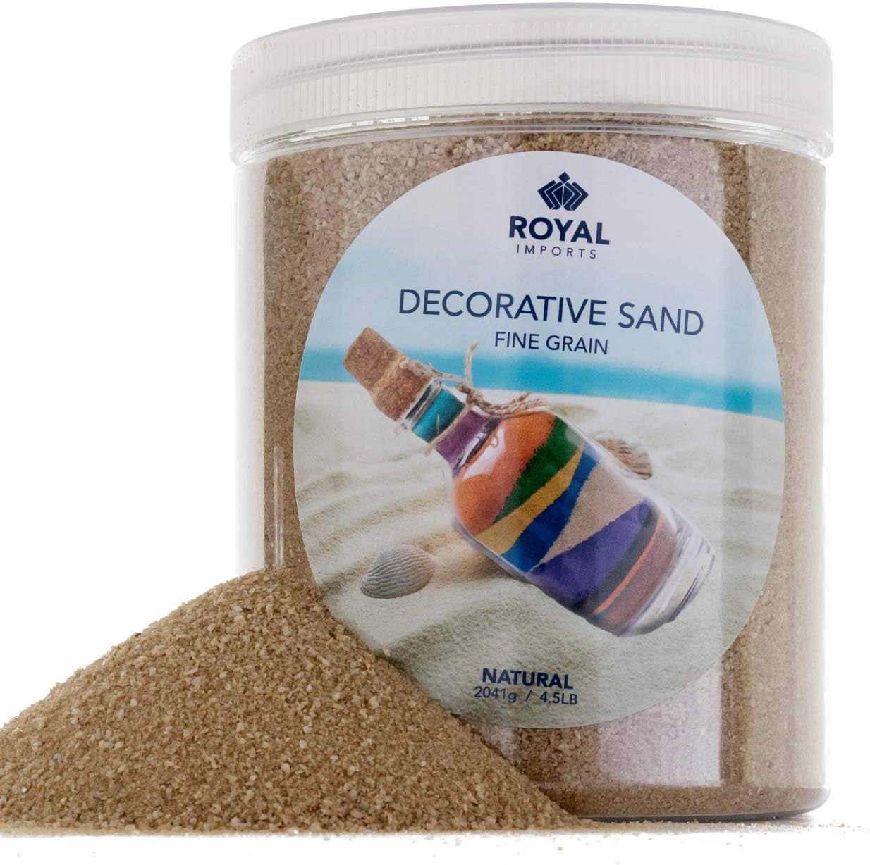 Royal Imports Decorative Beach Sand for Vase Filler, Wedding, Home Decor, Arts & Crafts, Fire Pit, Fireplace, Pet Tank Habitat - 4.5 LBS, Natural Beige