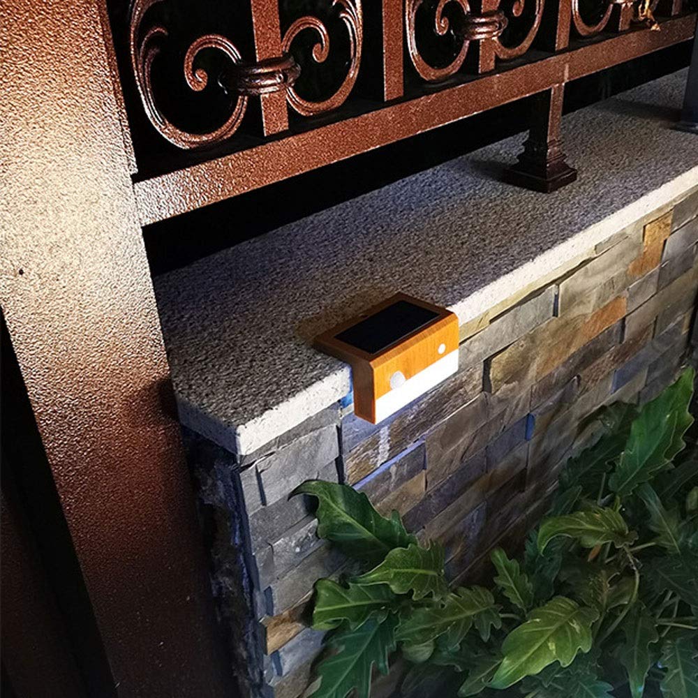 Aplique de Pared, Paquete de 2 Unidades, lámpara Solar IP65, Resistente al Agua, con Sensor de Movimiento, Luces de Seguridad para Exteriores, jardín, Patio, Entrada y Valla (luz r