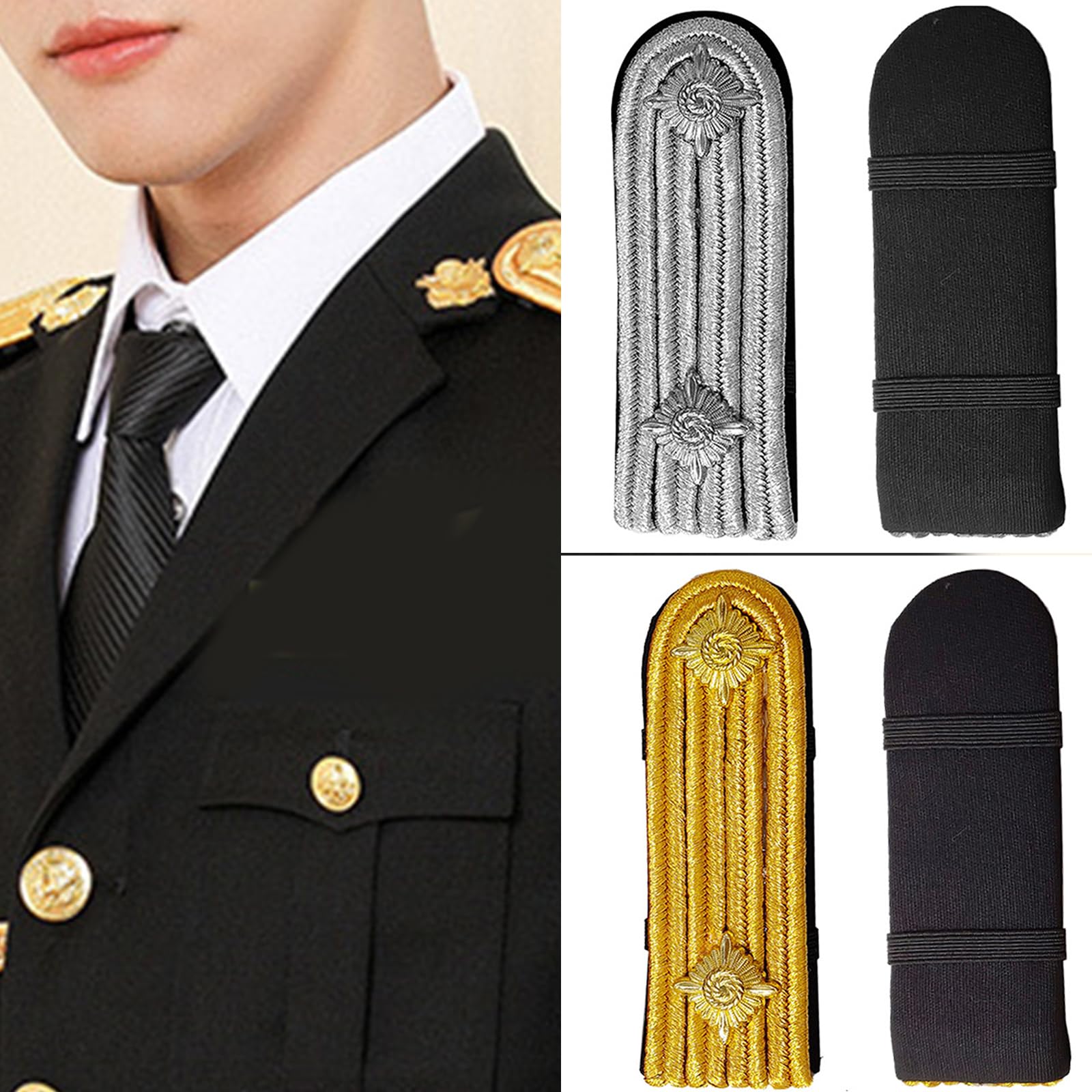 Spalline dorate per uniforme di sicurezza, accessori per capitano professionale della guardia giurata