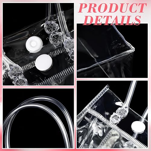 Miniatura 3 de Silkfly 30 bolsas de regalo de PVC transparente con asas, reutilizables, transparentes, bolsa de regalo rectangular, bolsa de regalo para fiesta,