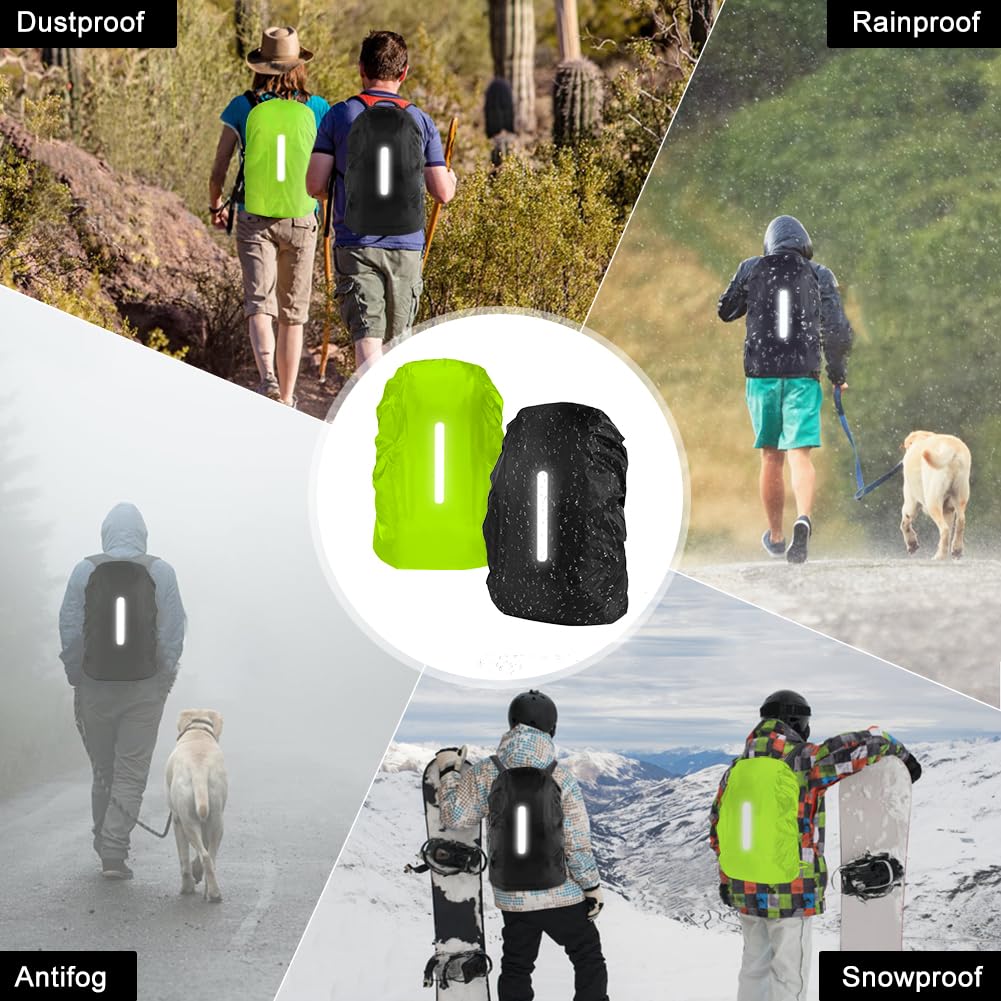 flintronic Coprizaino Antipioggia, Parapioggia per Zaini con Strisce Riflettenti, Coprizaino Impermeabile, Parapioggia per Zaino per Escursionismo, Viaggio, Ciclismo, Campeggio