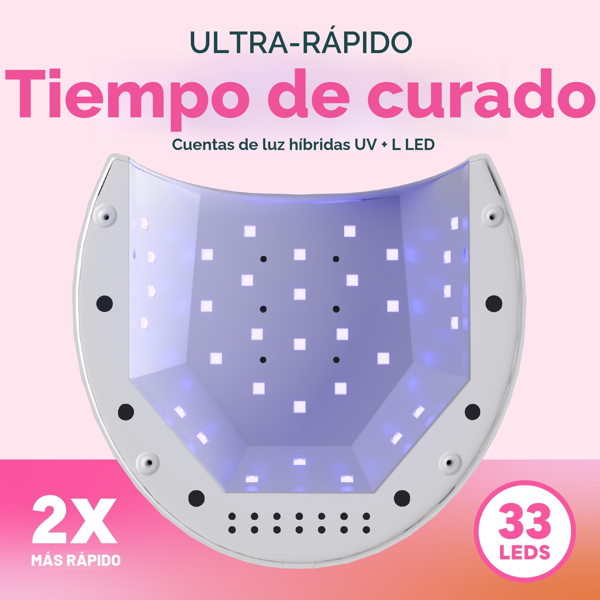 SUNUV Lámpara Secadora de Uñas, Profesional LED UV Lampara Uñas de Gel, Curado Luz en 4 modos para tiempo 10s, 30s, 60s y 90s