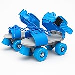Toy Imagine™ Adjustable Inline Skates for Kids 4-12 Years | Blue Roller Skating Shoes with Front Brake | Polyurethane Wheels | Unisex Skates for Boys & Girls | Beginner Skating Kit