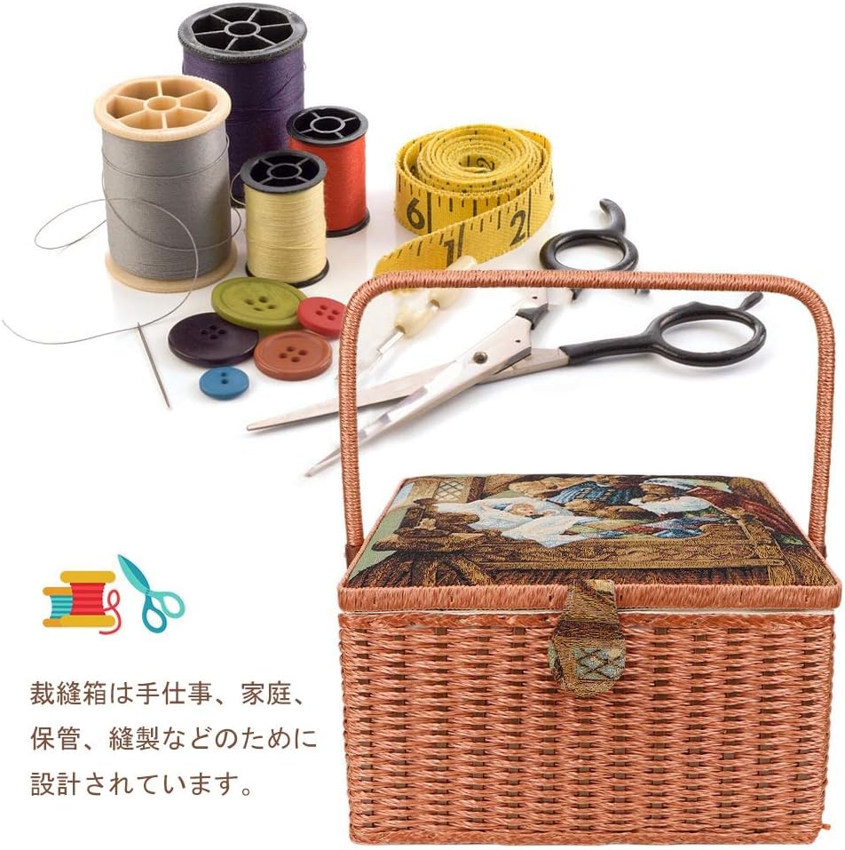 大幅値下 メール便ok 日本製 裁縫箱 スレッド針収納ボックス 裁縫用品収納箱 家庭用縫製バスケット 手編み 二重層 大容量 小物入れ 260 調整可能なハンドル付き ポー 日本全国送料無料 Www Centrodeladultomayor Com Uy