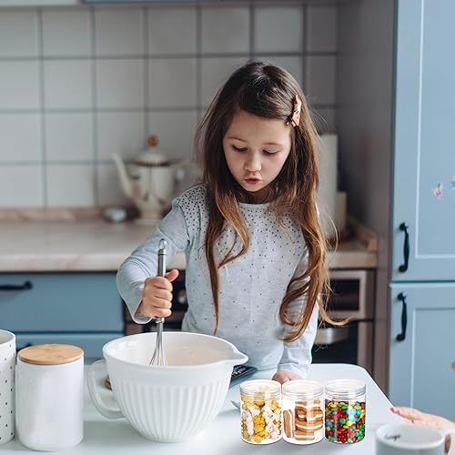 Miniatura 7 de 48 tarros de plástico transparente de 8 onzas con tapas de rosca, recipientes redondos vacíos de plástico para almacenamiento de limo, pequeños
