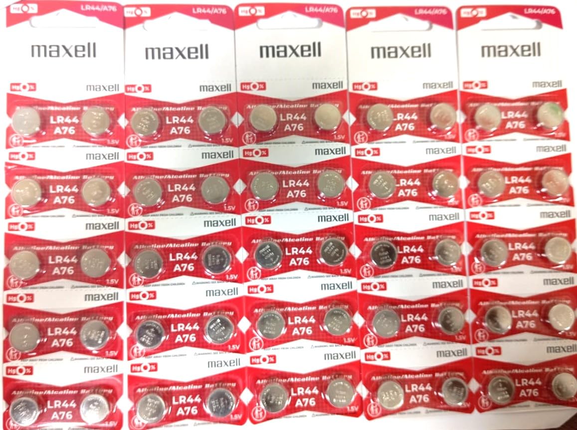 50 Pack Maxell LR44 AG13 357 button cell battery "NEW HOLOGRAM PACKAGE "