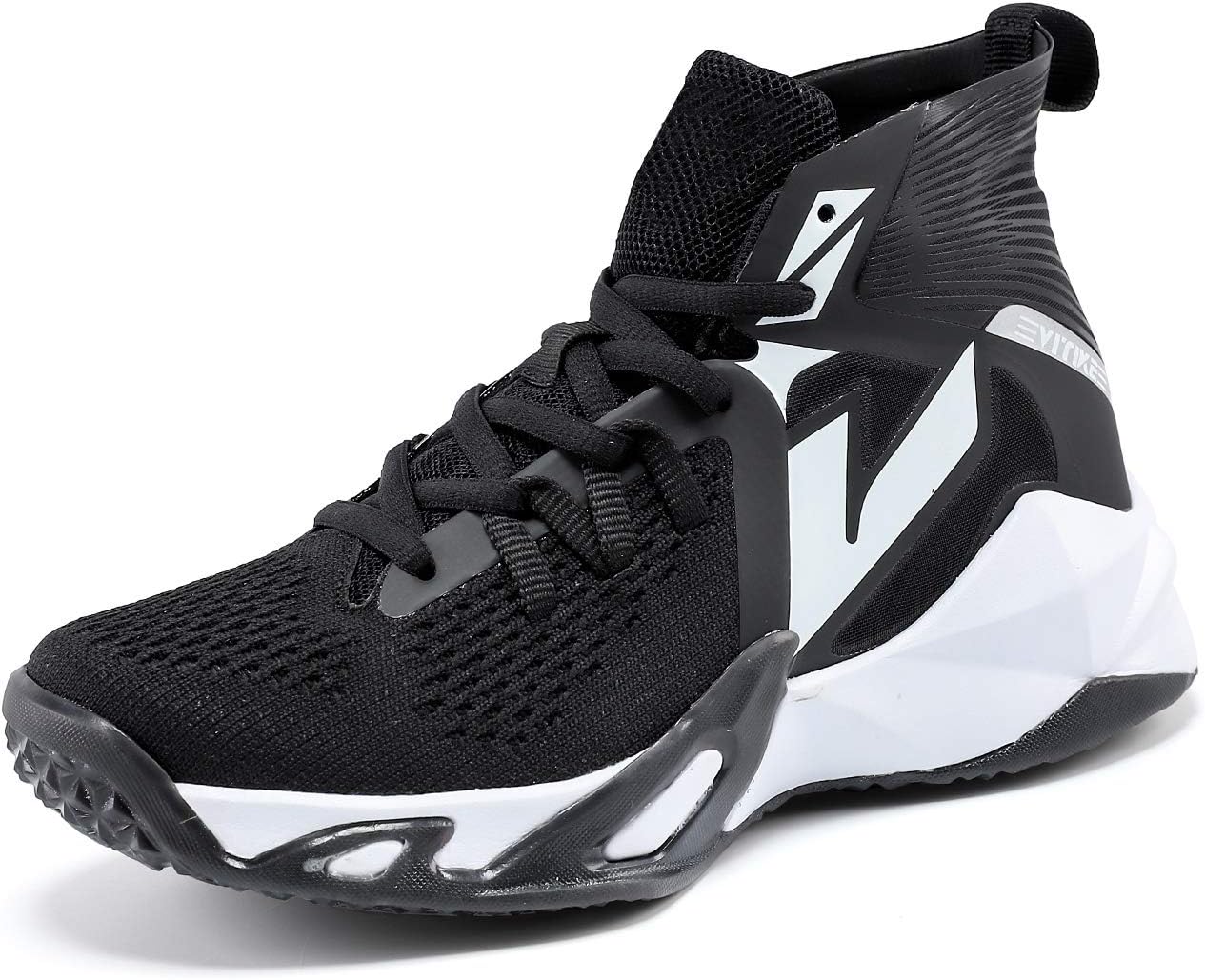 Kid's Basketball Shoes High-top Sports Shoes Sneakers Durable Lace-up Non-Slip Running Shoes Secure for Little Kids Big Kids and Boys Girls