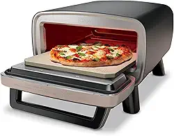Ninja Forno artesanal de pizza ao ar livre, 30,5 cm, pizza de 3 minutos, napolitano, crosta fina, New York Chicago, personalizado, temperatura máxima de 700F, calor elétrico, assar, grelhar, à prova