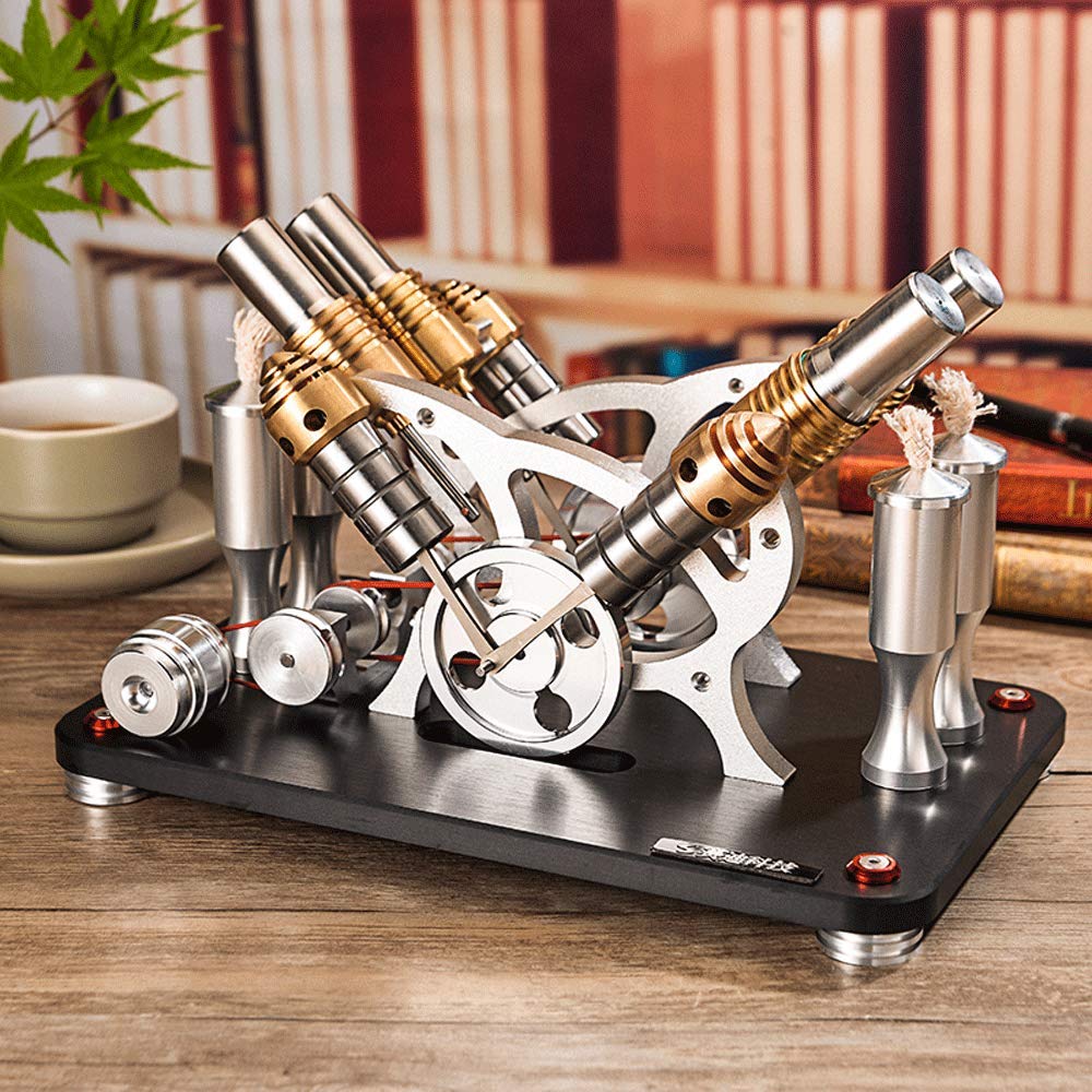 WANGXLStirling Engine Model,All Metal, Micro External Combustion Engine Model,Science Toy Student Physicsexperiment, Educational Toys